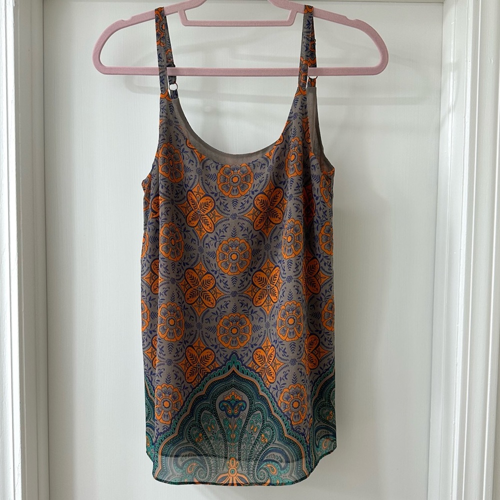 CAbi Multicolor Arabesque Strappy Cami, Size XS
